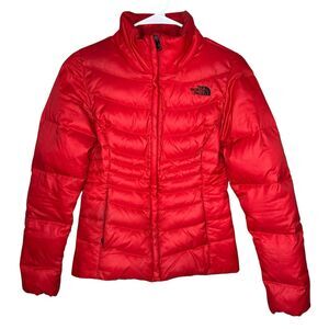 The North Face Down Insulated 550 Puffer Jacket Red Womens Size XS